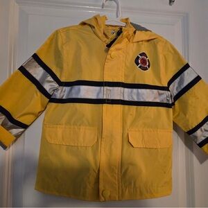 London Fog Yellow Kids Raincoat with Reflective Stripes